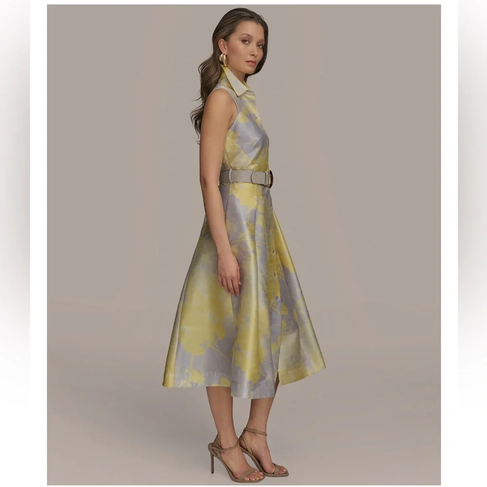 Donna Karan Yellow and Gray A-Line Skirt - Picture 3 of 8